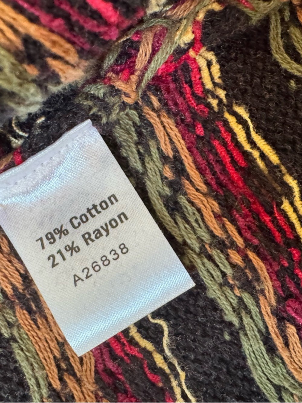 Appleseeds Women‎ Sweater Cardigan 1X Front Button Multi Print Cottage Grandma - Picture 6 of 11